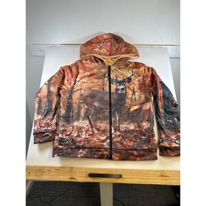 OUKU Men's XL Deer Print fleece lined‎ Jacket